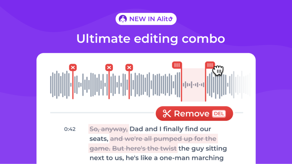 podcast software alitu with simple audio and text-based editing